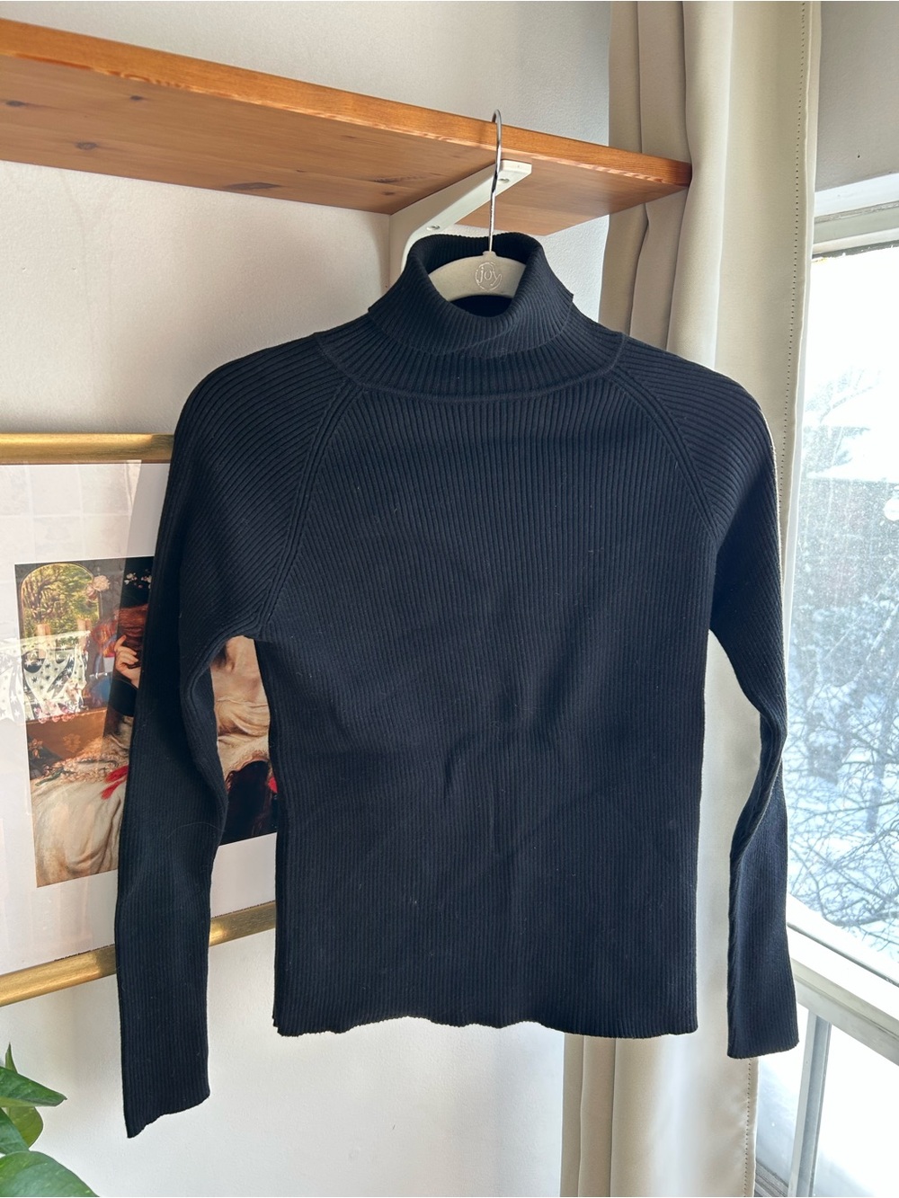Pierre Cardin Black Ribbed Turtleneck Sweater